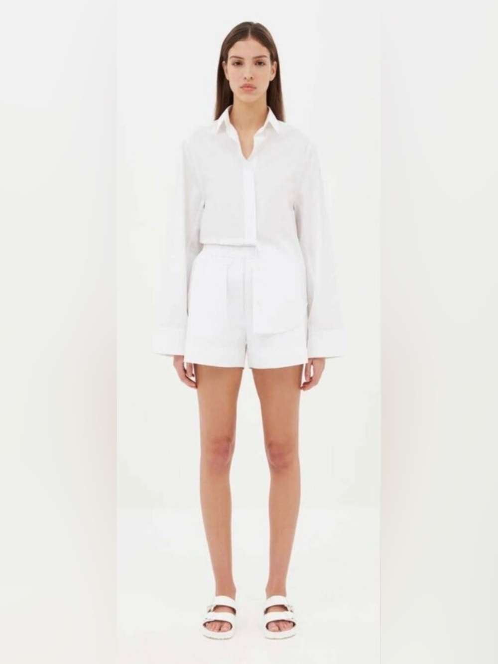 Aexae Cotton Wide Sleeve Shirt XS NWT Button Up Relaxed Chic